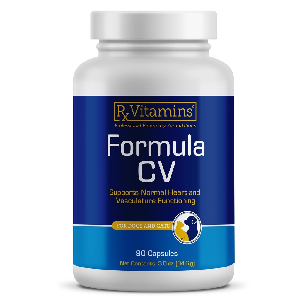 Rx Vitaminen Formule CV - Hawthorn Berry Capsules met Taurine voor honden en katten - Heart Health Supplements Enhanced with Magnesium and Kalium - Senior Honden Vitaminen en Senior Cat Vitaminen - 90ct