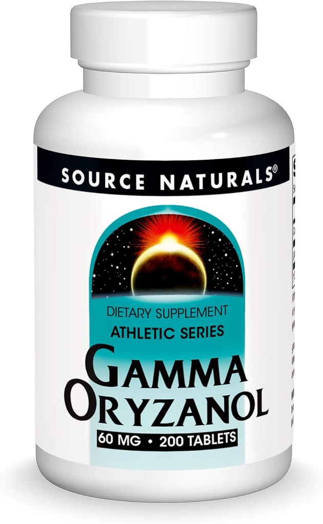 Bron Naturals Gamma Oryzanol, Athletic Series Dieetsupplement Geschikt voor vegetariërs, 60 MG - 200 tabletten