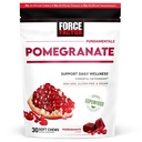 Facteur de force Pomégranate Soft Chews pour le vieillissement en santé, la santé cardiaque, la santé osseuse, et la santé du cerveau, Superfood & Antioxydants Supplément, non-OGM, sans gluten, végétalien, parfum de grenade, 30 Chews doux