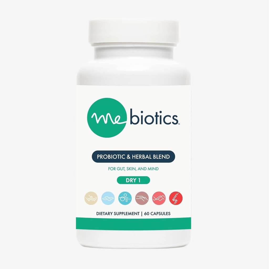 Microbiome Labs Mebiotica Probiotica & Herbal Supplement Dry 1 - Lactobacillus Rhamnosus + Citroenbalsem voor de huid + Gut Health - Orale Probiotica ter ondersteuning van darm, geest, & huid (60 capsules)