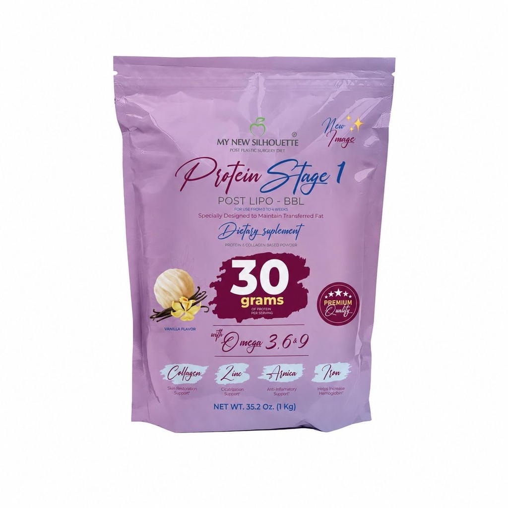 MI NUEVA SILUETA My New Silhouette Proteïne Post BBL Stage 1 (vainillA) Omega's 3, 6, 9 potentialiseerd met 30 gram eiwit per Shake