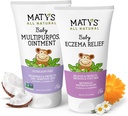 Matys Baby Eczema & Multifunctionele Zalf 2pk Combo voor Baby's 3 maanden +, Soothe Eczema & voeden droge huid, Steroïd / Petroleum vrij, 3.75oz elke Tube
