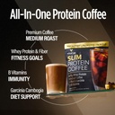 VitaCup Slim Proteïne Coffee Shake voor Dieet Ondersteuning, Instant Coffee w/Whey Protein Powder, B Vitaminen & Fiber, Dieet ontwikkeld voor prestaties en smaak, Make as Iced Koffie or Shake, 20 Servers