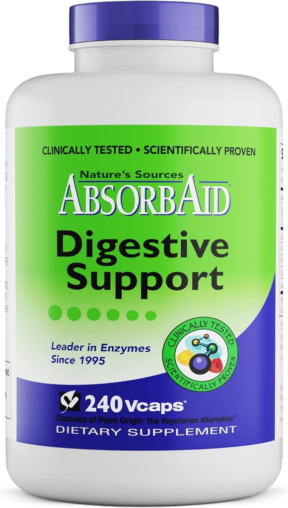 AbsorbAid Decompensative Enzymes 240 vCaps, Bewezen om de Vital Nutriënt Absorptie met tot 71% te verhogen