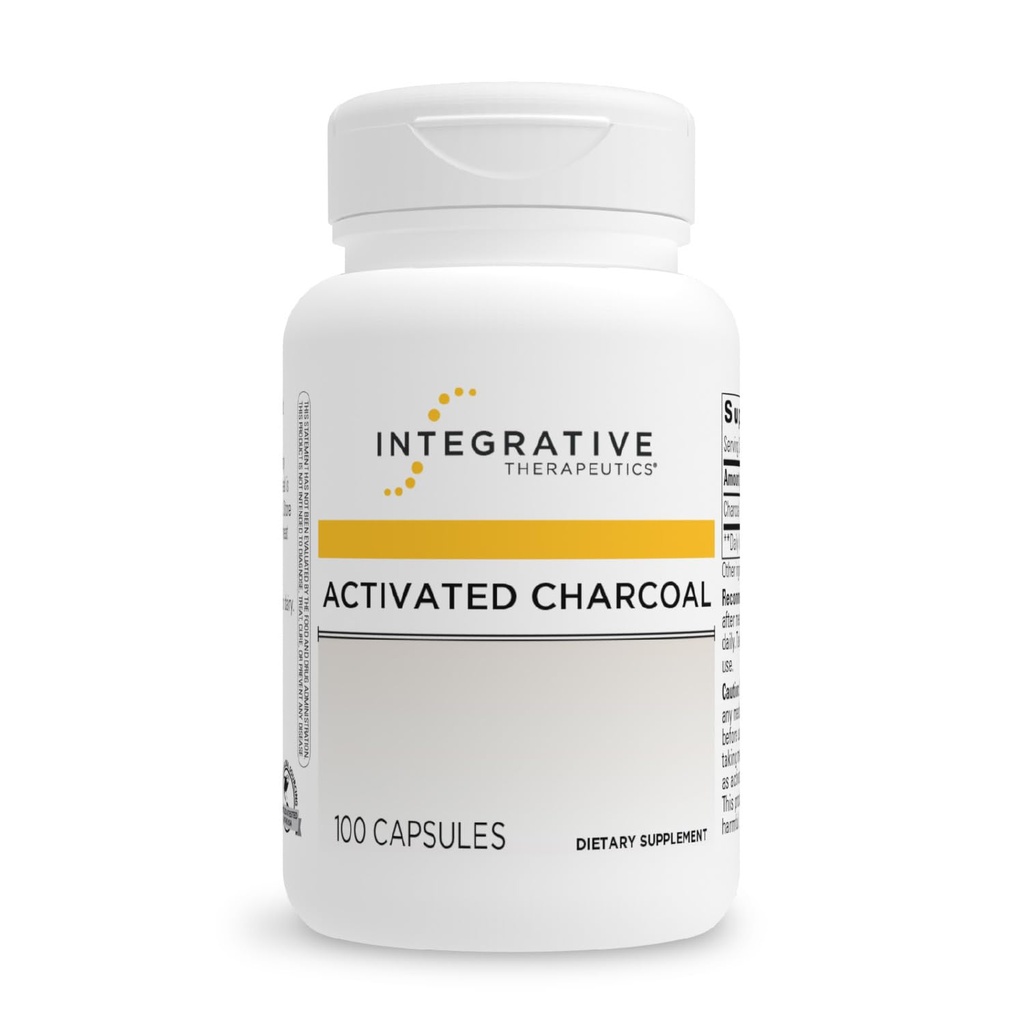 Thérapeutique intégrative activée Charbon - Supplément de santé digestif et gustatif* - Soutien gastro-intestinal* - Sans gluten et sans lait - 100 capsules (50 portions)