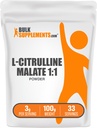 BulkSupplements.com L-Citrulline Malate 1:1 Powder - Citrulline Powder, Amino Acid Supplement - Unflavored & Gluten Free - 3g per porties, 100g (3.5 oz) (pakket van 1)