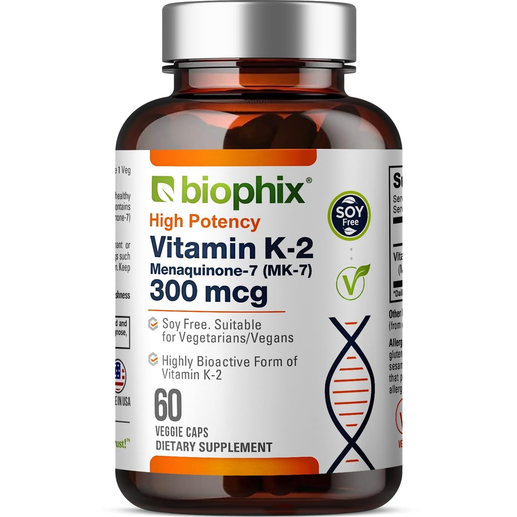 biophix vitamine K2 MK-7 300mcg, 60 Vegan Capsules 