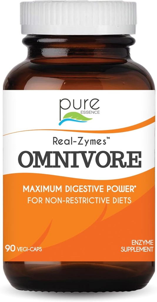 Real-ZymesTM OMNIVORE Digestieve enzymen Supplement met Probiotica voor betere spijsvertering - Natuurlijke ondersteuning voor verlichting van opgeblazen gevoel, gas, Belching, diarree, constipatie, IBS, enz. - 90 Caps