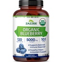 Zazzee USDA Extrait de bleuet biologique 10:1, 5000 mg de force, 120 capsules végétales, 4 mois d'approvisionnement, concentré et normalisé 10X extrait de fruits entiers, 100% végétarien, non-OGM, fabriqué aux États-Unis