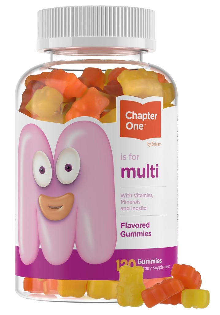 Zahler - Gommy multivitamines pour enfants du chapitre 1 avec 13 vitamines et nutriments (120 gommes aromatisées) - Vitamines pour enfants kasher certifiées incluant vitamine C, D3, zinc et plus - Gommy multivitamines délicieuses