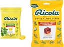 Ricola suikervrije citroenmunt kruiden Hoest Suppressant Throat Drops, 105ct Bag & Original Natural Herb Cough Suppressant Throat Drops, 45 Drops, gevechten Hoesten natuurlijk