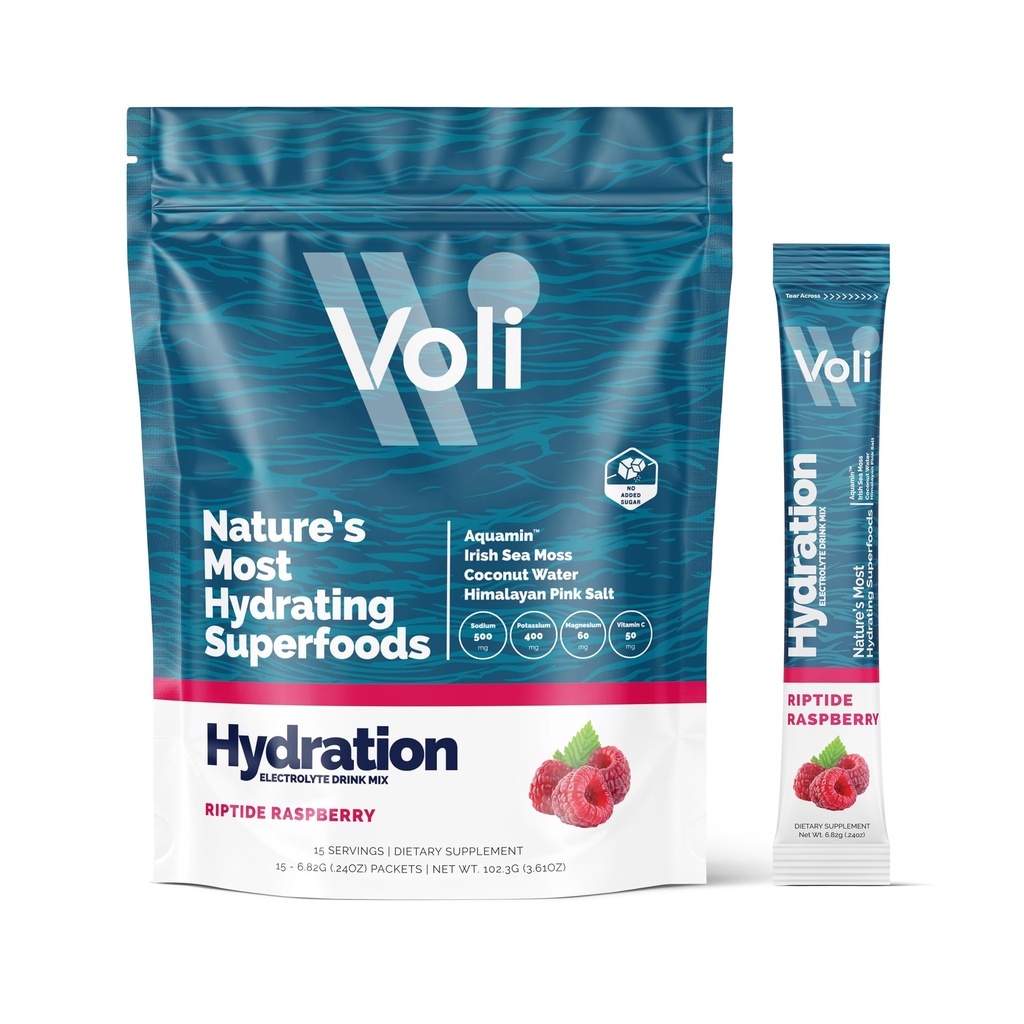 Voli Electrolytes Powder Packets No Added Sugar Electrolyte Drink Mix for Hydration 