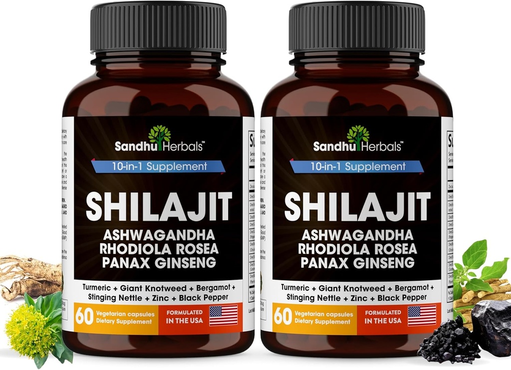 Shilajit Pure Himalaya voor mannen en vrouwen 120 Capsules met Ashwagandha 