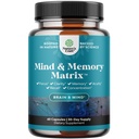 Supplément naturel d'esprit et de mémoire pour augmenter la performance mentale et la clarté soutient la fonction cérébrale faite avec l'extrait de thé vert pur Bitartrate DMAE et vitamines 60 Capsules par Natures Craft