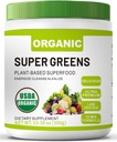 Organic Super Green Superfood Powder with Spirulina & Chlorella for Gut Health, Supports Immunity, Digestief Health, Natural Energy, Probiotic, Antioxidant, Digestieve Enzymes, (300grs)