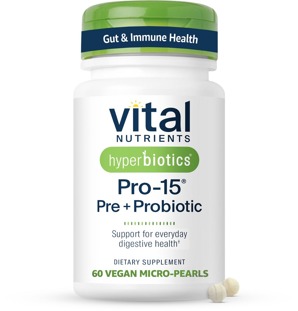 Hyperbiotica Vital Nutriënten Pro-15 Prebiotica en Probiotica voor vrouwen en mannen 
