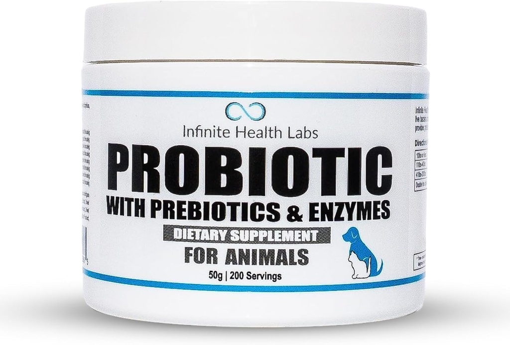 Probiotica voor honden en katten - Vet samengesteld Made in USA Pet Prebiotic & Enzyme Powder for Digestief, Gut & Immune Health - 200 Servers (50 g)