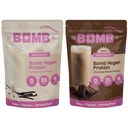 Blender Bombs The Bomb Co. Bom Plant Proteïne, Chocolade & Vanille Proteïne Poeder met 21g Proteïne, Aminozuren, Zero Sugar, Pea Proteïne, Cacao, Chia Zaden, Vanille & Monk Fruit, 40 Srvgs