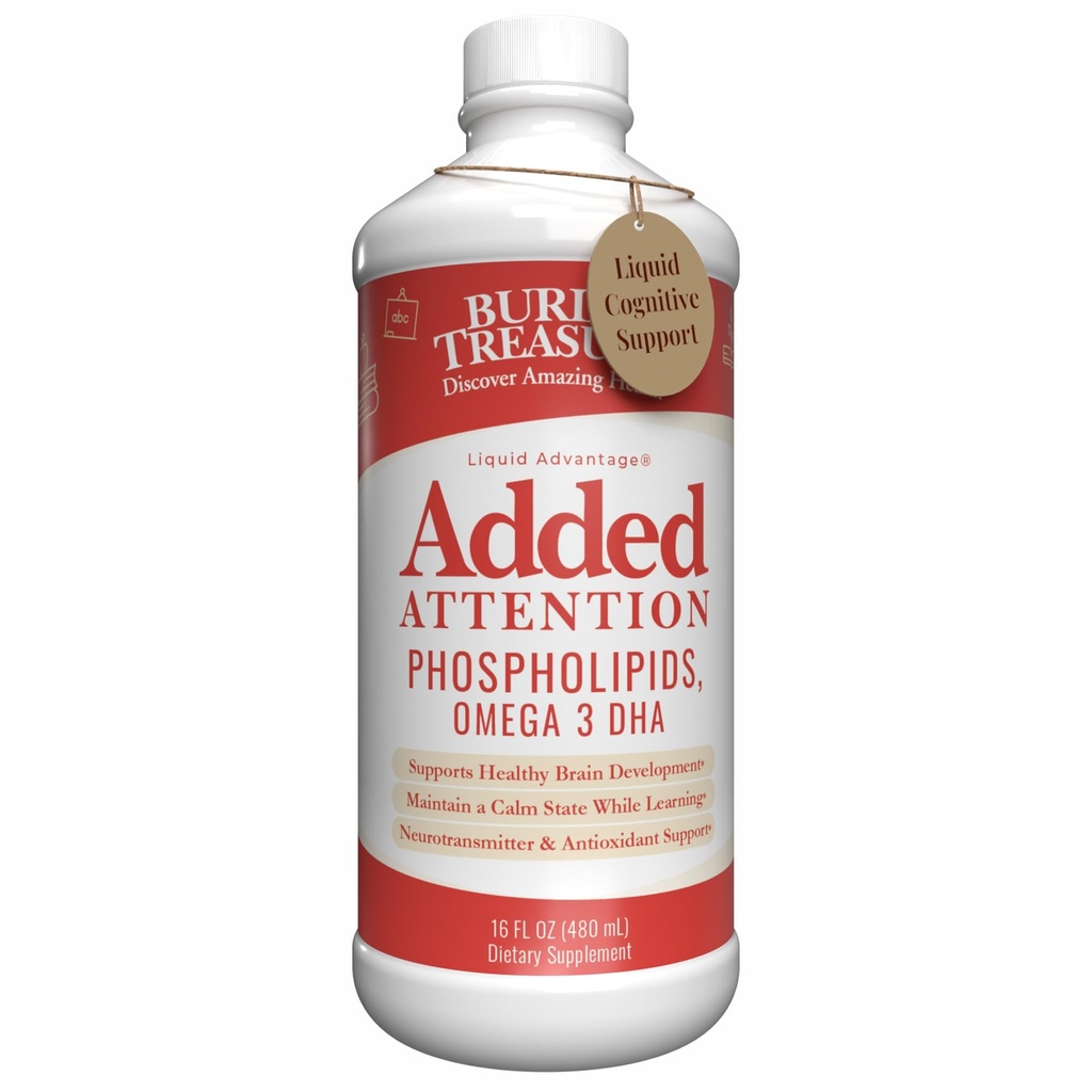 Begraven schat - Toegevoegde aandacht - Ondersteuning voor het leren van kinderen met GABA DHA vitamine B en kruidenmix - Hulp gezonde hersenen functies - Verbeterde korte termijn auditie geheugen focus & gedrag 16.54 oz