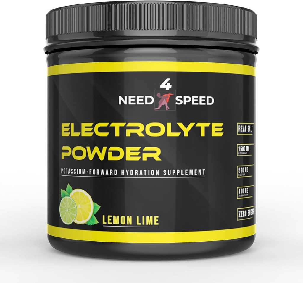 Lemon Lime Electrolyte Powder, 60 Servings, Hydration Solution with Vitamins, Minerals, and Electrolytes for Atletes, Fitness Enthousiastes, and Active Lifestyles, 13.5oz