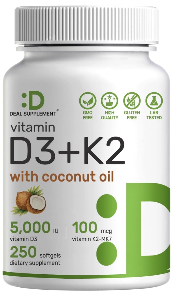 DEAL ›› Vitamine D3 5.000 IE + K2 MK7 100mcg Softgels 
