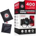 400 Oogglas Reinigingsdoekjes + Microfiber Kleding voor Oogbrillen & Lens Cleaner 