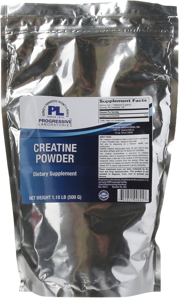 Supplément de poudre de créatine de laboratoires progressifs, 1,1 livre