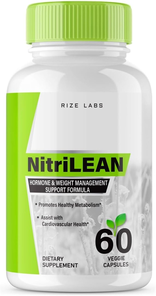 Rize labs Supplément de perte de poids nitrilean, Capsules pour le bien-être corporel total et un mode de vie sain, Pills pour Leaner Physique, Capsules All-Natural (60 Capsules)
