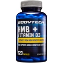 BODYTECH HMB + Vitamine D3 - Ondersteunt spiergroei en sterkte (120 plantaardige capsules)