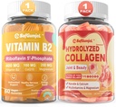 Vitamine B2 Gummies + Suikervrij Gehydrolyseerd Collageen Peptides Gummies