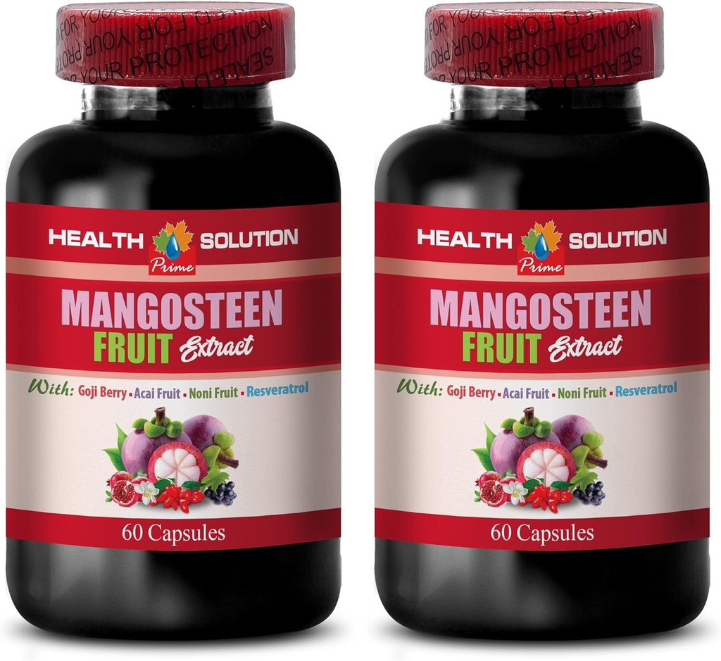 Mangosteen capsules - MANGOSTEEN FRUIT EXTRACT COMPLEX MET RESVERATROL, ACAI FRUIT, POMEGRANAAT, NONI FRUIT, GOJI BERRY - Granaatappelvitaminen voor het geheugen - resveratrol supplement - 2 flessen 120 capsules