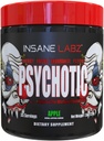 Insane Labz psychotique, poudre pré-entraînement stimulante élevée, énergie latente extrême, focus et endurance avec Beta Alanine, Creatine Monohydrate DMAE, 35 Srvgs (Apple)