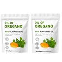 2 Pack Oil of Oregano Softgels, 2 in 1 Oil of Oregano with Black Seed Oil 200mg, Glutenvrij