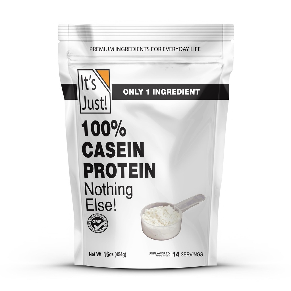 Het is gewoon! - 100% Caseïne Proteïne Poeder, Made in USA, One Ingredient, Slow Burning, Time Release (1 Pond (Pack of 1), Unflavored)