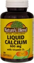 Vloeibare calcium 600 mg met D-3 (100 Softgels) 3 FLES Totaal 300 Softgels