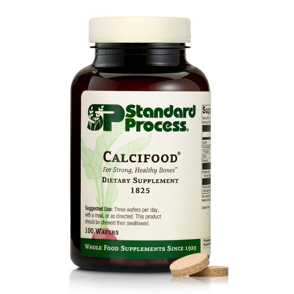Standaardproces Calcifood - Calciumsupplement voor botsterkte en calcium Absorptie - Bone Health Support for Women & Men - Non-Dairy & Non-Soy - 100 Wafers