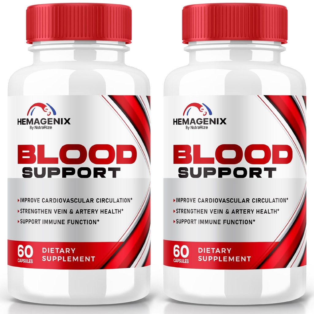 (2 Pack) Capsules Hemagenix, Formule avancée de soutien du sang Hemagenix, Supplément tout naturel pour maintenir des niveaux de santé, pilules de force supplémentaire pour le bien-être général, Avis officiels (120 Capsules)