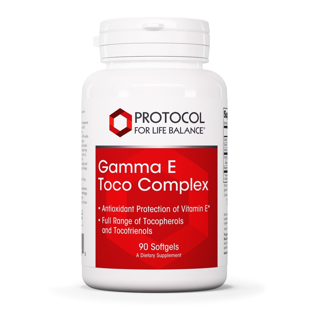 PROTOCOLE POUR LA BALANCE VIE Complexe Gamma E Toco - Vitamine E 300mg - Antioxydants - pour la santé cardiovasculaire et la santé du cerveau - avec des tocotriénols - Halal et sans produits laitiers - 90 Softgels