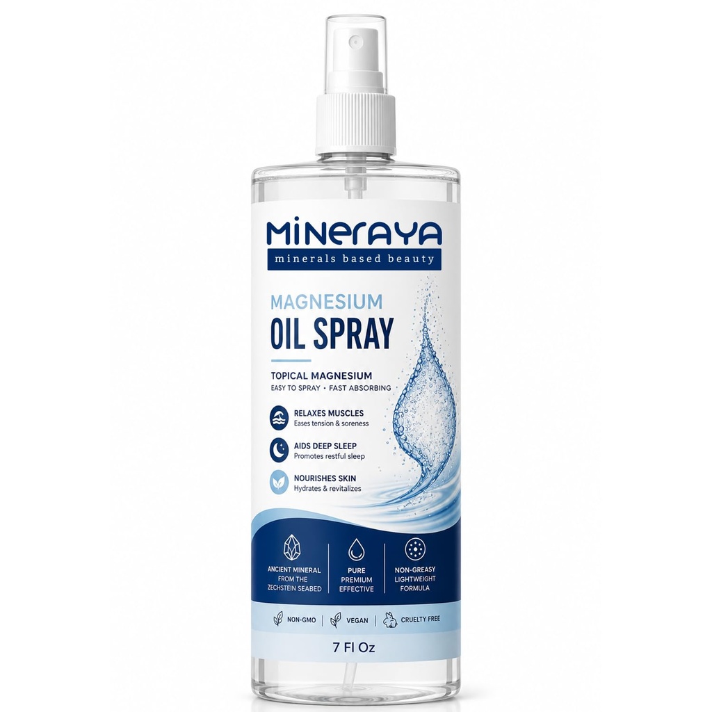 Magnesium Oil Spray 7 Fl Oz. 100% biologische, extra sterkte Topische Magnesium Spray voor voeten. Spierherstel & geluidsslaap
