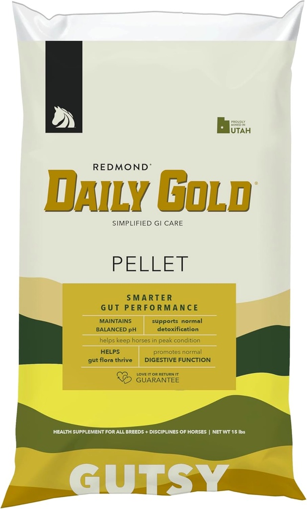 REDMOND Pellets d'or quotidiens anti-stress, argile de guérison naturelle pour les Ulcères gastriques des chevaux (15 LB)