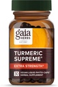 Gaia Herbs Turmeric Supreme Extra Strength - Supports Occasional Swelling from Normal Wear & Tear - with Turmeric Curcumin & Black Pepper - 30 Vegan Liquid Phyto-Capsules (Up to 30-Day Supply)