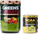 Nutrologie Groenen & vruchten poeder-natuurlijk geproduceerd Superfood, Vanille kaneel (30 porties) BCAA Natuurlijke, plantaardige BCAA poeder, limonade smaak (30 porties)