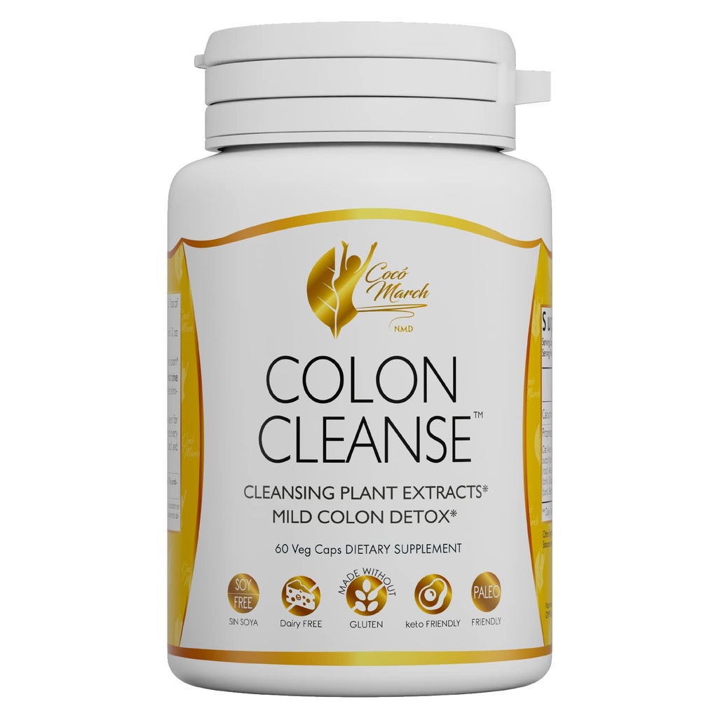 Cocó Mars N.M.D Colon Cleanse - Complément alimentaire, Extraits de plantes nettoyantes, Colon doux Cleanse - Sans gluten, Sans lait, Sans soja, Céto Friendly, Paléo Friendly, 60 Veg Caps - 15 portions