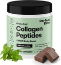 Perfect Keto Collageen Proteïne Poeder met MCT olie - Grassfed, GF, Multi Supplement, Beste voor Ketogene Dieten, Gebruik als Keto Creamer, in koffie en Shakes voor vrouwen en mannen (Mint Chocolate)