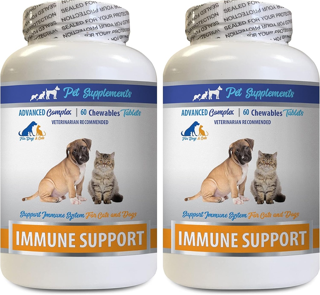 Honden Immuun Ondersteuning - PET Immuun Ondersteuning - voor honden en katten alleen - Natuurlijke - VETS keuze - Honden Kurkuma supplement - 120 Treats (2 flessen)