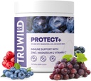 TruWild Protect+ Vegan Immune Support & Antioxidant, Alle natuurlijke vitamine C, Zink, Magnesium, Resveratrol, Acai, Niet GGO, Glutenvrije Capsule Supplement Made in The USA cGMP, 30 Servings