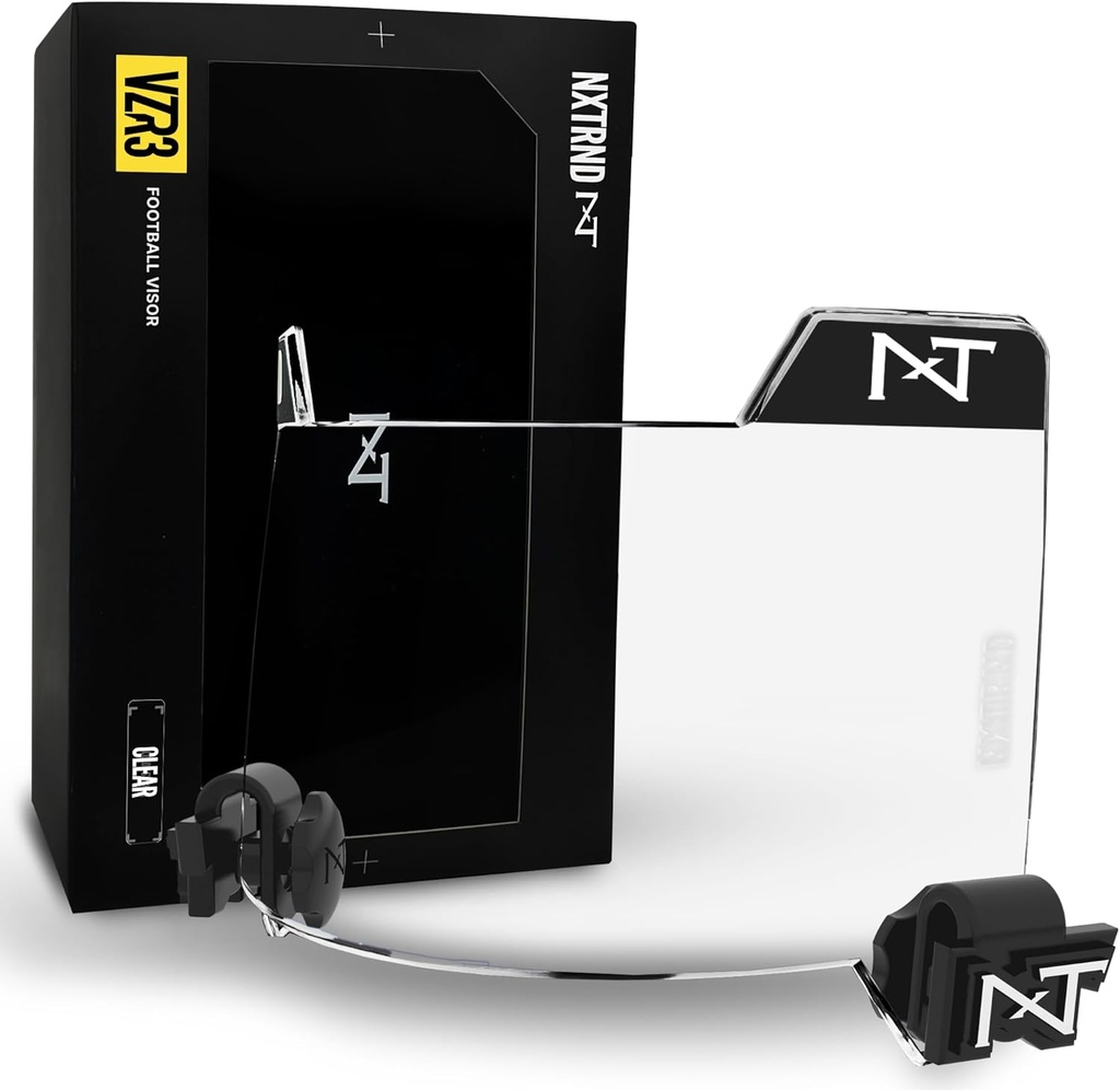 Visière de football Nxtrnd VZR3, Curved Lens Technology, convient aux casques de football pour adultes et jeunes