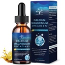 (1 Pack) Magnesium Calcium Zink Supplement met vitamine D3 K2 voor vrouwen, Magnesium Glycinate Vegan Liquid Drops voor volwassen Plus L-Theanine Boron Zee Mos Extract, Bot, Slaap & Leg Kramps, 1 Fl Oz