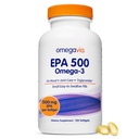 OmegaVia EPA 500, Gezuiverd Omega-3 Visoliesupplement, 500 mg EPA in triglyceridevorm, Burpless Fish Oil, Non-GMO, Glutenvrij, IFOS 5-Star, 120 Softgels