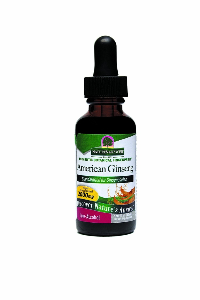 Antwoord Amerikaanse Gingseng Root Supplement met biologische alcohol, 1-Fluid Ounce 